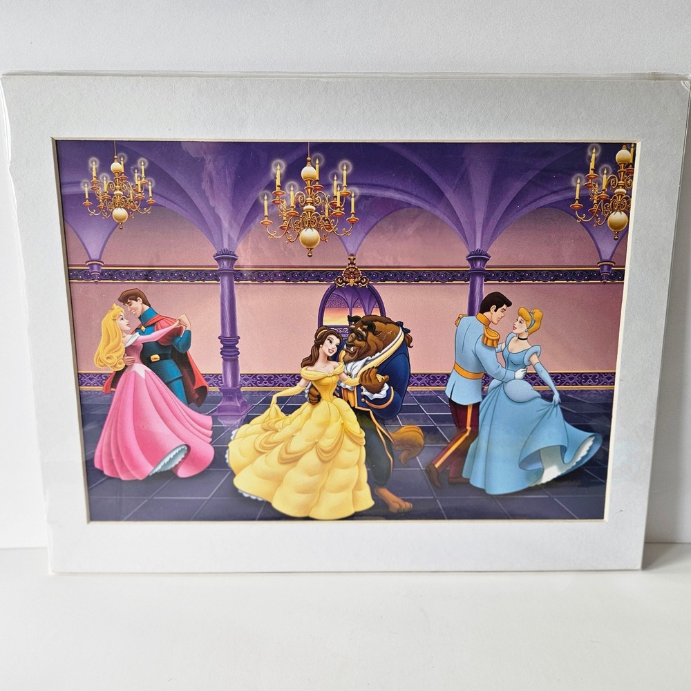 Disney THE ROYAL BALL Princess Print 11x14in - NEW SEALED - Cinderella Belle OOP